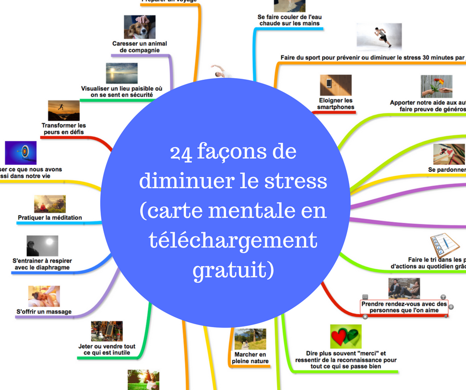 24 Façons De Diminuer Le Stress (carte Mentale En Téléchargement ...